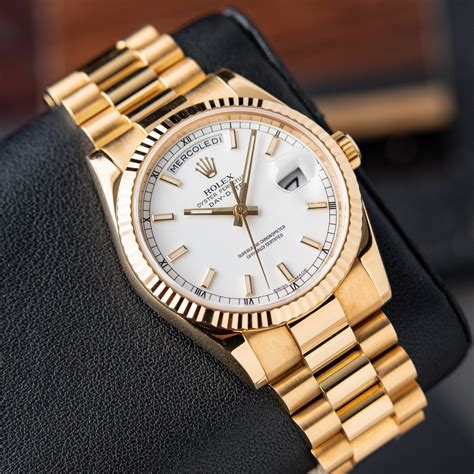 rolex white dial gold|rolex with white face.